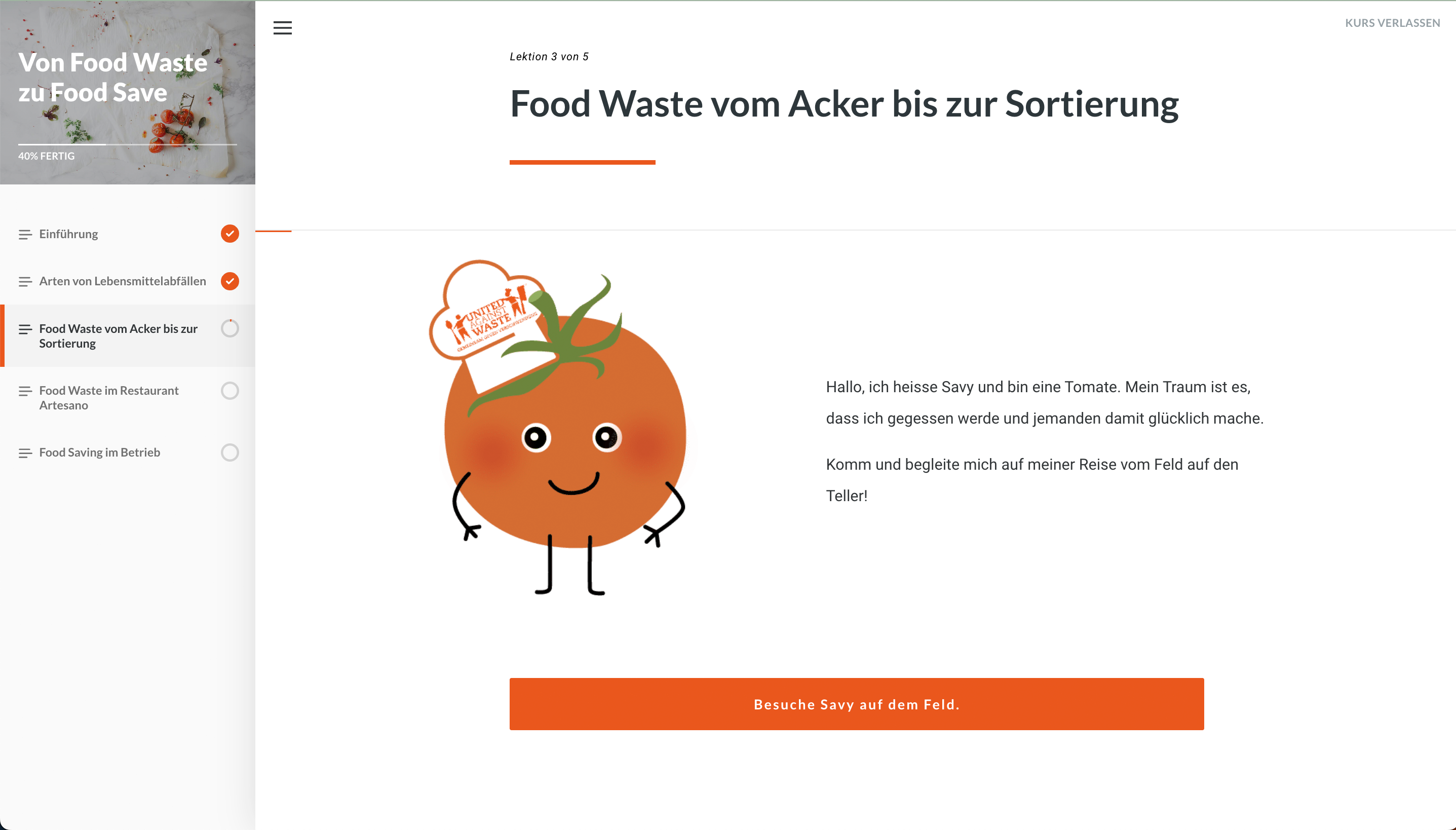 E-Learning «Von Food Waste zu Food Save»